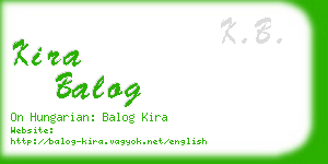 kira balog business card